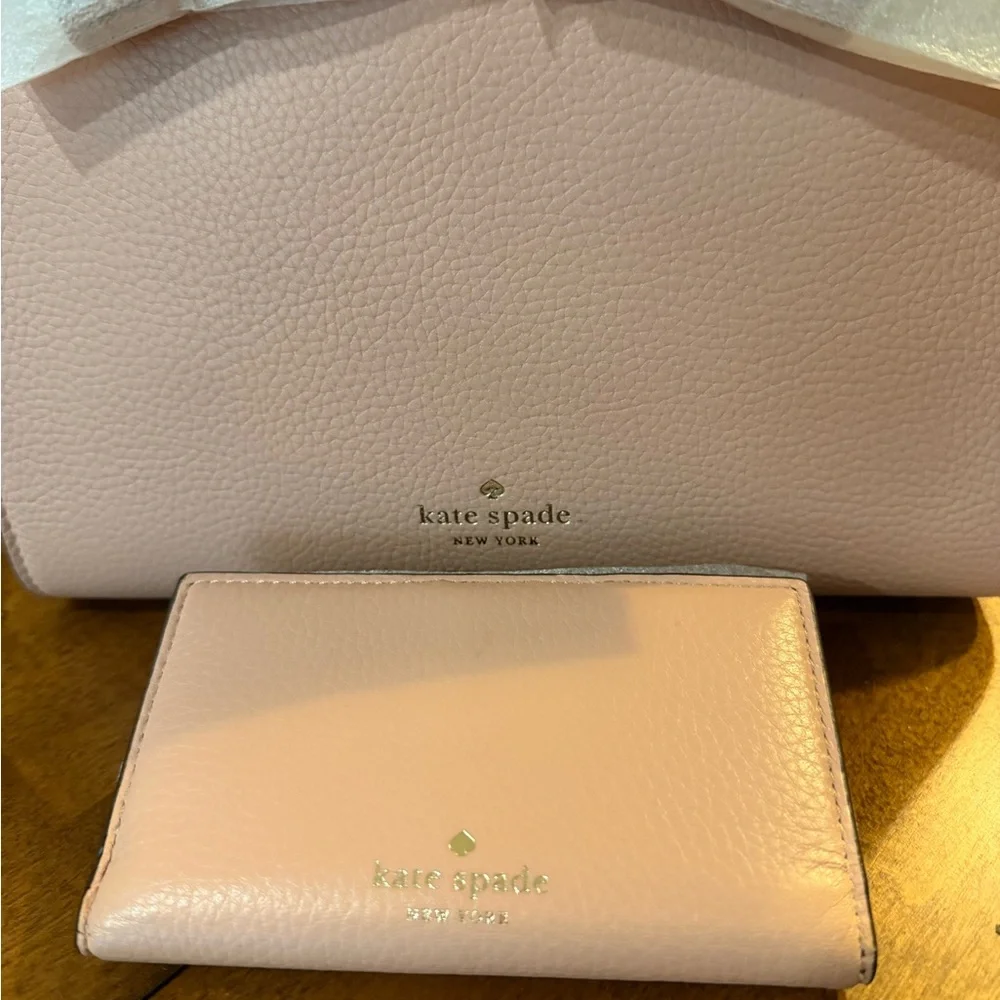 Kate Spade Blush Pink Hayes Satchel with Bow Detail and Matching Wallet - Picture 6 of 8